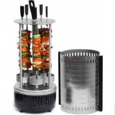 Електрошашличниця Domotec BBQ на 6 шампурів для дому та дачі 1000W Чорний
