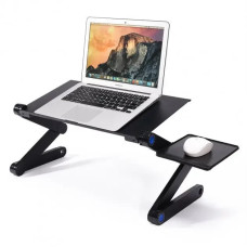 Портативний столик трансформер для ноутбука Laptop Table T8 з охолодженням переносний металевої