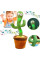 Розмовляючий кактус, що танцює, з підсвіткою Dancing Cactus TikTok 32 см на акумуляторі, що співає, повторювач