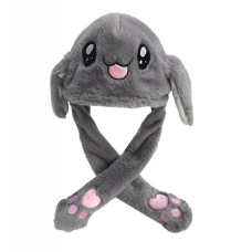 Шапка, що світиться Pikachu toys soft toys with led Пікачу з рухомими вушками сіра
