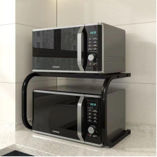 Полиця стелаж для мікрохвильової печі Microwave rack AND 979 Чорна полиця для кухні 53х33х32 см