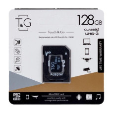 Картка пам'яті Micro SDXC TG 128gb UHS-3 Class 10 з адаптером Чорний