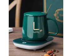 Чашка на USB-підставці з підігрівом Lucky 400 мл чашка керамічна з ложкою