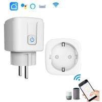 Смарт розетка с WiFi 20А с счетчиком электроэнергии Tuya 4400Вт, с таймером