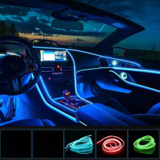 Підсвітка салону авто гнучкий неон 5 метрів блакитний холодний з USB