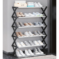 Полиця для взуття підлогова Shoe Rack на 6 ярусів/Складна взуття Чорна
