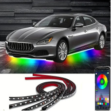 Світлодіодна підсвітка дна автомобіля bluetooth 12 V IP68, LED RGB-стрічка (2шт по 90 см, 2 шт. по 120 см)