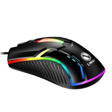 Дротова ігрова миша X3 з LED-підсвіткою, роздільна здатність 1200 DPI, USB, чорний