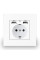 Пластикова розетка Coswall із заземленням і двома USB-портами White
