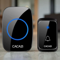 Бездротовий дзвінок і приймач Cacazi для дому з 38 мелодіями на батарейках чорний