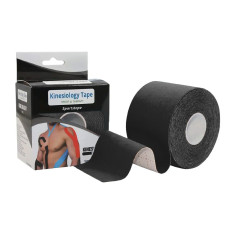 Еластичний пластир для підтримки м'язів і зв'язок EasyFit Kinesio чорний