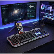 Клавіатура з мишею T750 ігровий комплект USB RGB дротового підсвічування мультимедійна підставка чорний