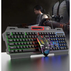 Клавіатура з мишкою T750 ігровий набір USB RGB підсвітка дротовий чорний