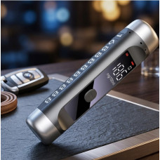Цифровий алкотестер 3 в 1 LED дисплей USB Type-C молоток аварійний номер телефона чорний