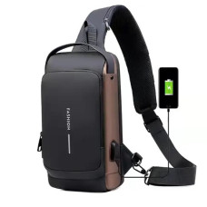 Сумка нагрудна слінг  через плече водовідштовхувальна USB-порт TSA замок XL-1515 для міста та поїздок