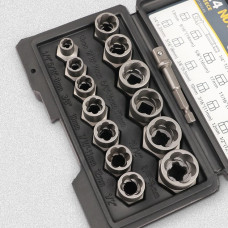 Екстрактори болтів Nut Extractor ES-14 комплект 14 предметів для зірваних кріплень у кейсі