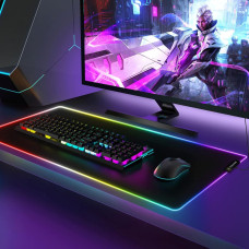 Килимок для миші XL-1747 ігровий RGB 30×70 см великий для клавіатури та миші