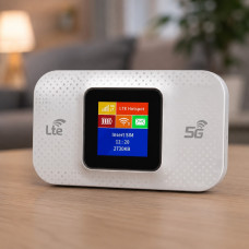 Мобільний Wi-Fi роутер 4G/5G з екраном акумулятором 3000 мА·год і підтримкою SIM-картки на 10 пристроїв