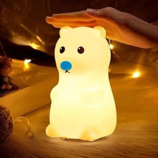 Нічник дитячий Ведмедик силіконовий LED сенсорний USB-світильник із двома режимами підсвічування