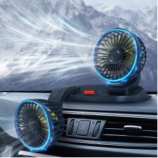 Подвійний вентилятор Vehicle Fan X666 автомобільний від прикурювача з двома головками для авто