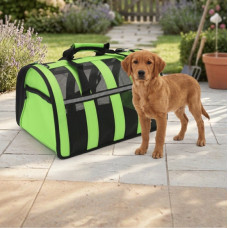 Рюкзак-переноска For Friends GREEN paws M 41×25×26 см для котів і собак із вентиляцією