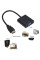 Адаптер HDMI VGA AV з аудіовиходом перехідник для монітора проєктора та телевізора чорний