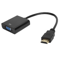 Адаптер HDMI VGA AV з аудіовиходом перехідник для монітора проєктора та телевізора чорний