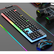 Клавіатура з мишкою GTX350 ігровий набір USB RGB підсвітка дротовий чорний