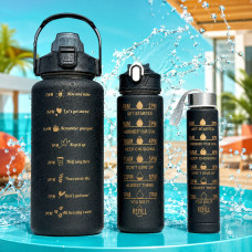 Набір спортивних пляшок для води BOTTLE 3 в 1, 2000 мл, 700 мл і 300 мл
