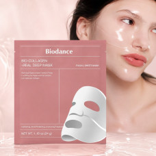 Гідрогелеві маски для обличчя Biodance Bio-Collagen Real Deep Mask з колагеном, 4 шт., для зволоження та ефекту скляної шкіри