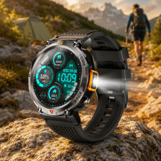 Чоловічий смартгодинник LIGE S100 BW0616 з ліхтариком, Bluetooth-дзвінками, SpO2, пульсометром і 100+ спортивними режимами