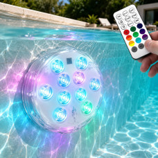 Підводна LED-лампа для басейну RGB IP68 з пультом, 12 кольорів і 4 режими підсвічування