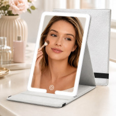 Настільне дзеркало Makeup Mirror Stand з LED-підсвіткою, 3 відтінками світла та сенсорним керуванням