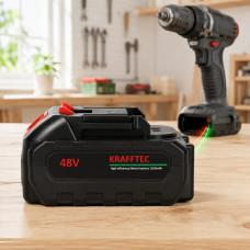 Акумулятор KRAFFTEC 48 В 1500 мА·год Li-ion для шурупокрутів, дрилів та сумісних електроінструментів
