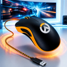 Провідна ігрова миша DeathAdder Chroma Overwatch 10000 DPI з RGB-підсвічуванням, Black/Orange